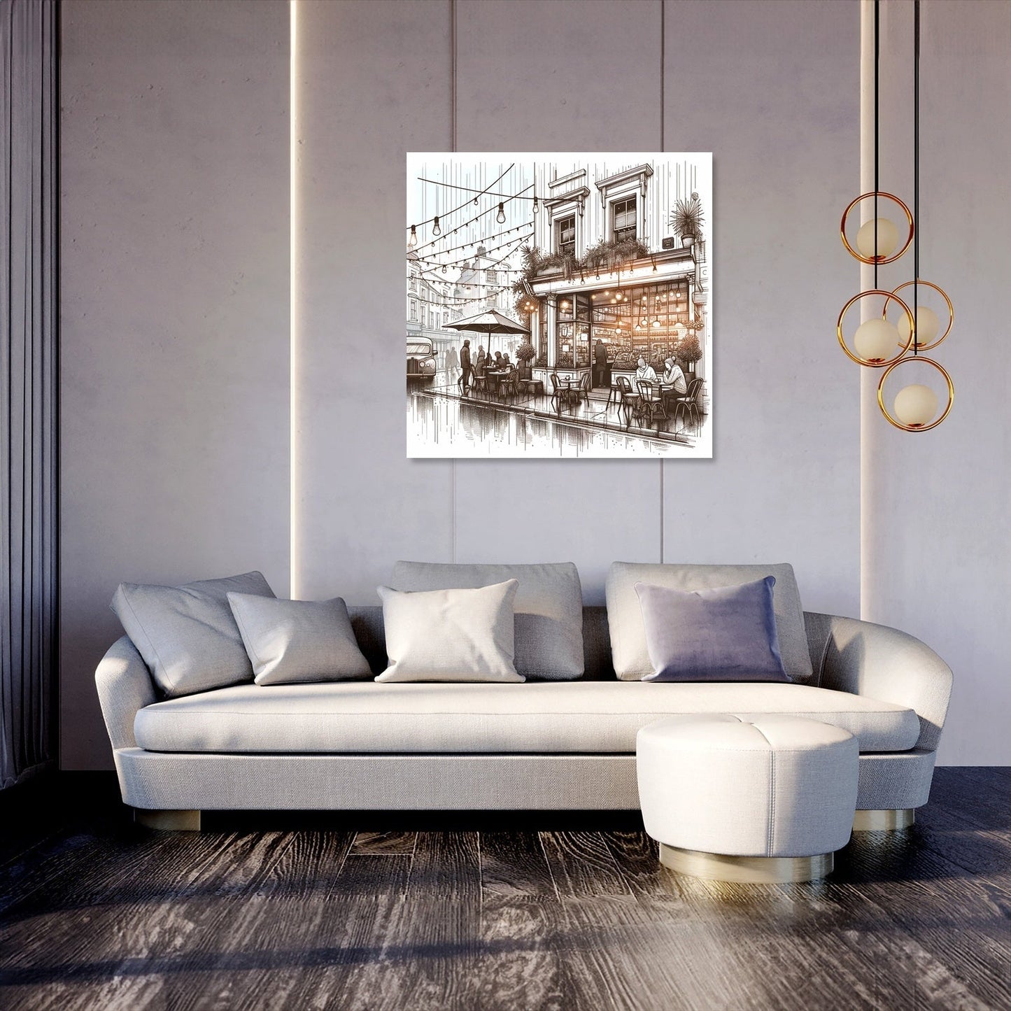 Rainy Day Café Canvas