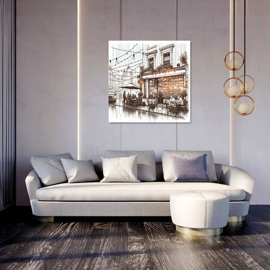 Rainy Day Café Canvas