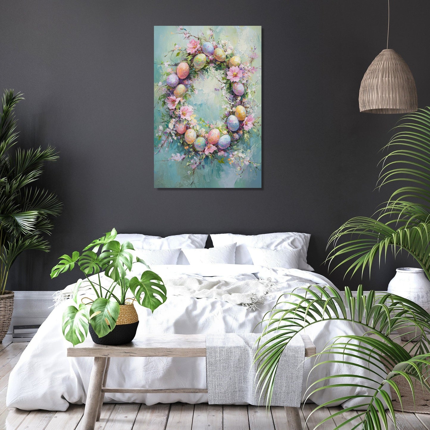 Easter Wreath Elegance Canvas