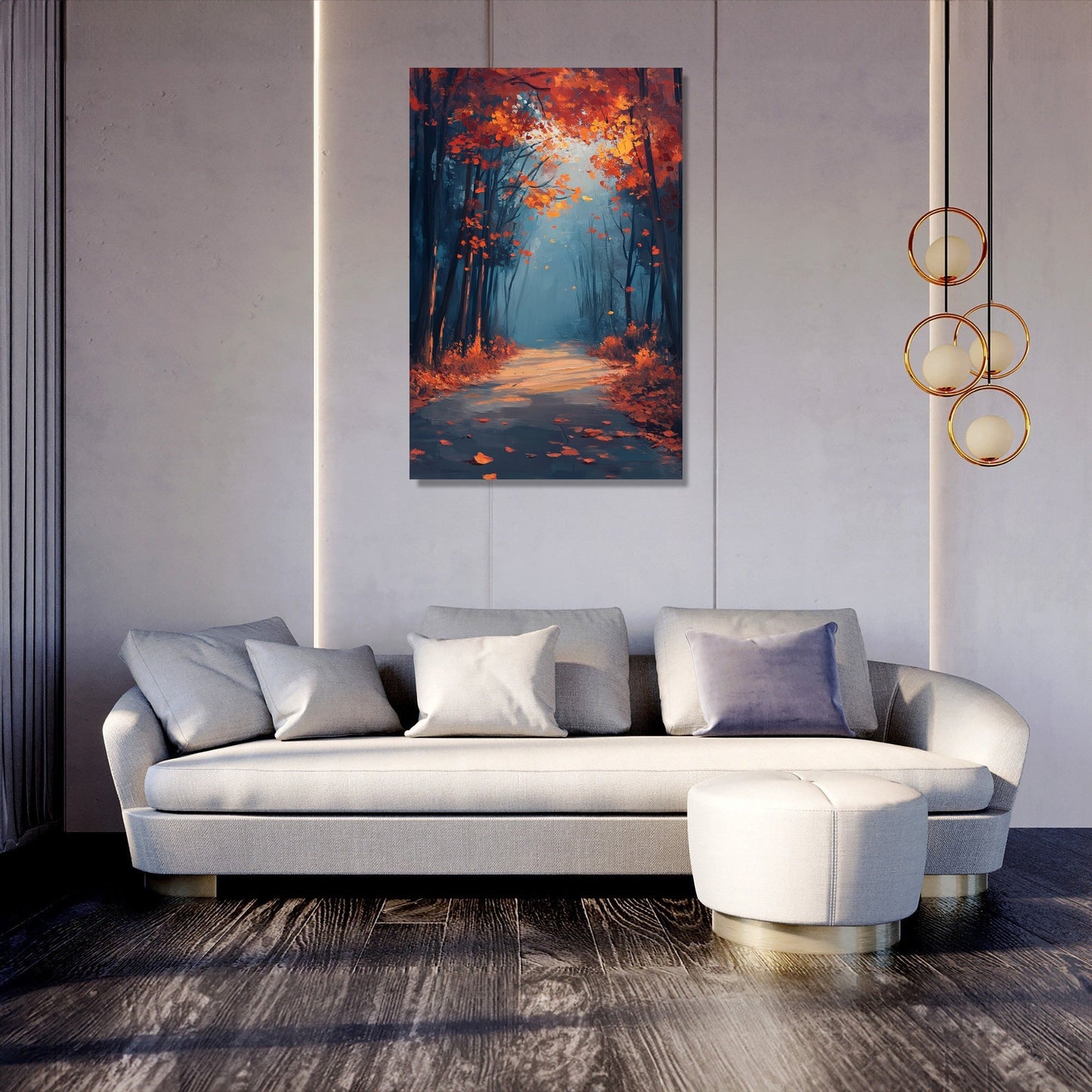 Twilight Autumn Leaves Canvas