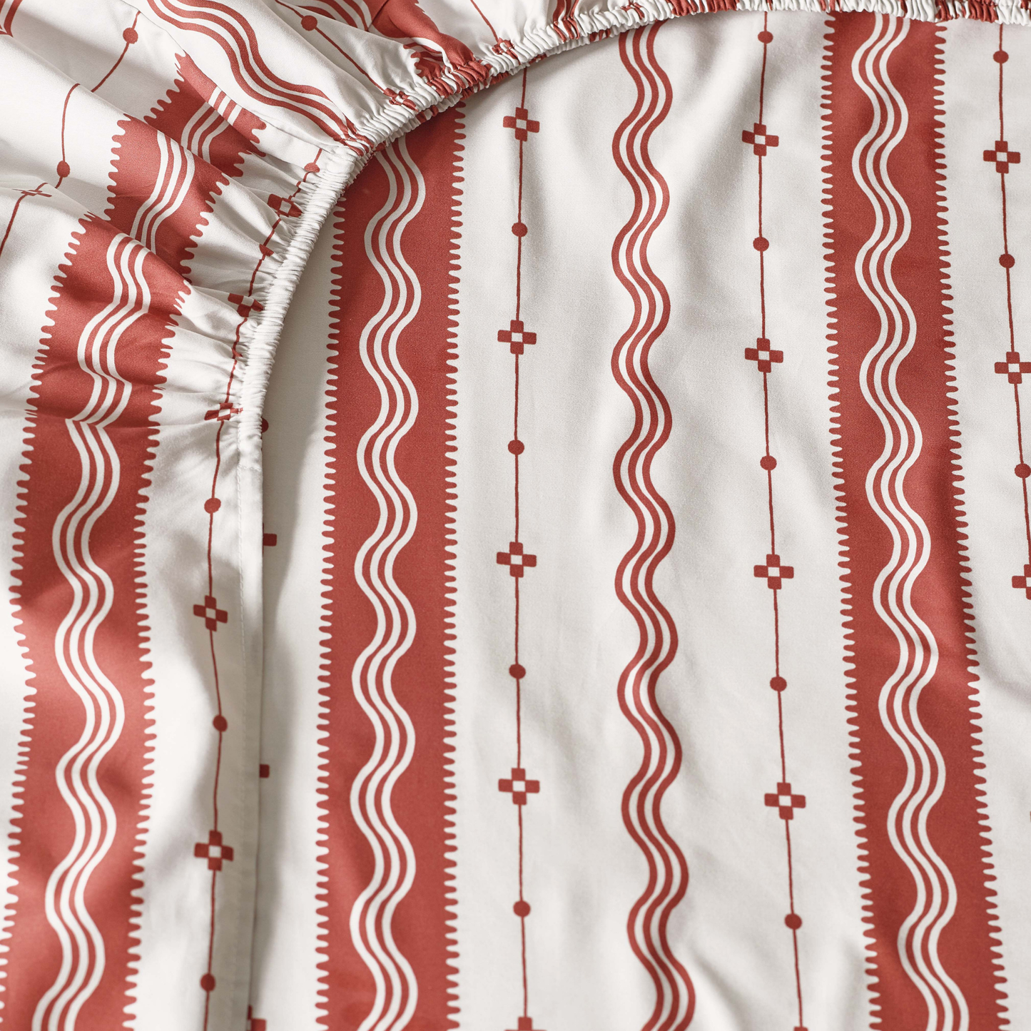 Etta Organic Cotton Fitted Sheet – Rust