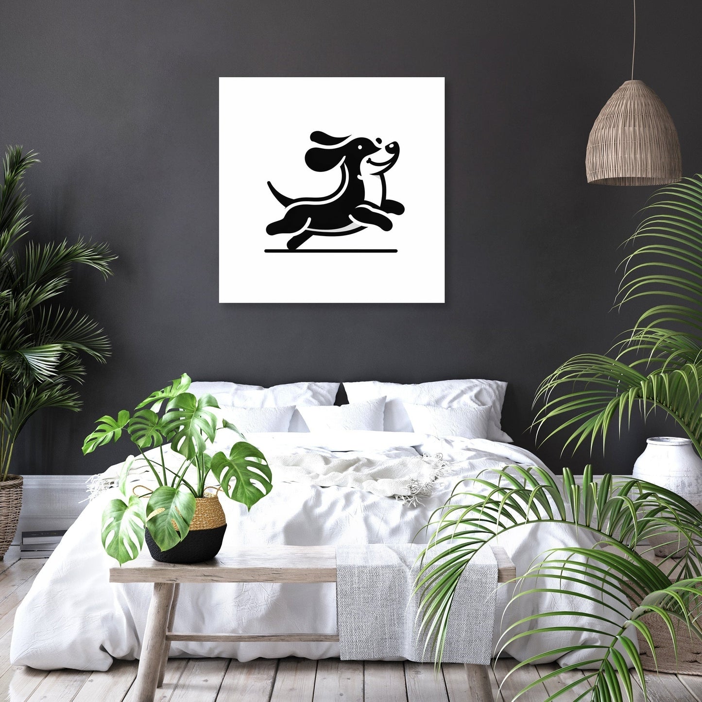 Joyful Sausage Dog Canvas