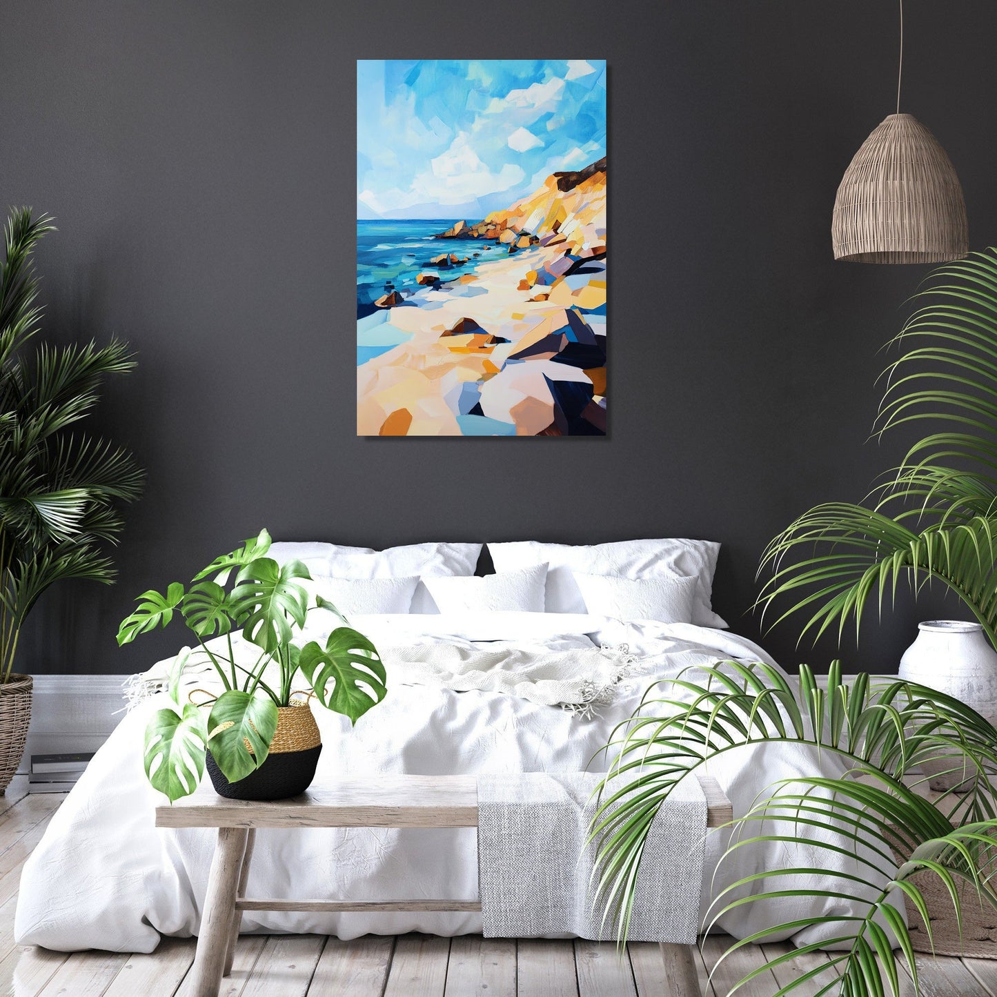Geometric Beach Canvas