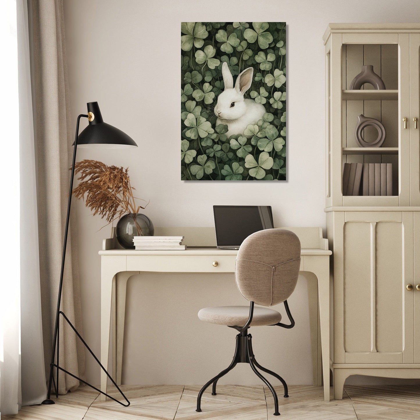 Rabbit in Clover Canvas