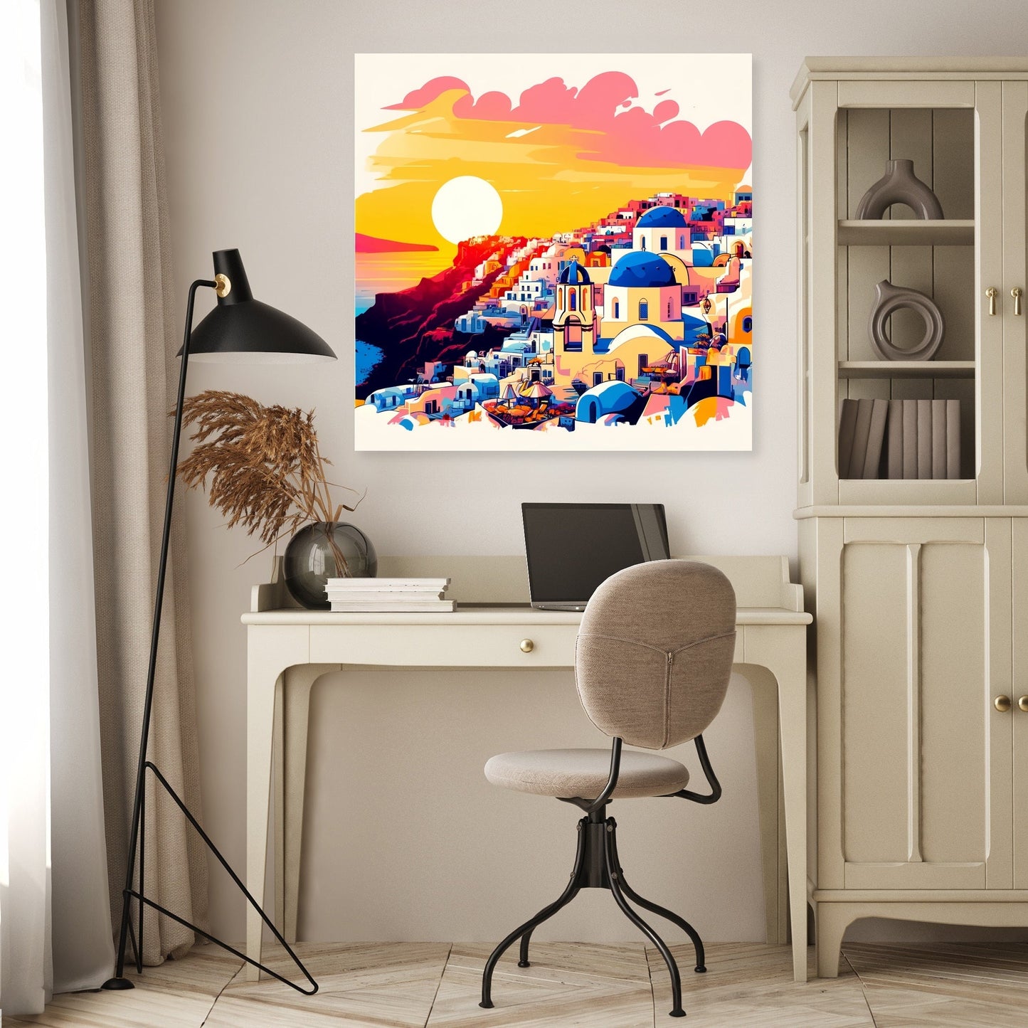 Santorini Sunset Splendor Canvas
