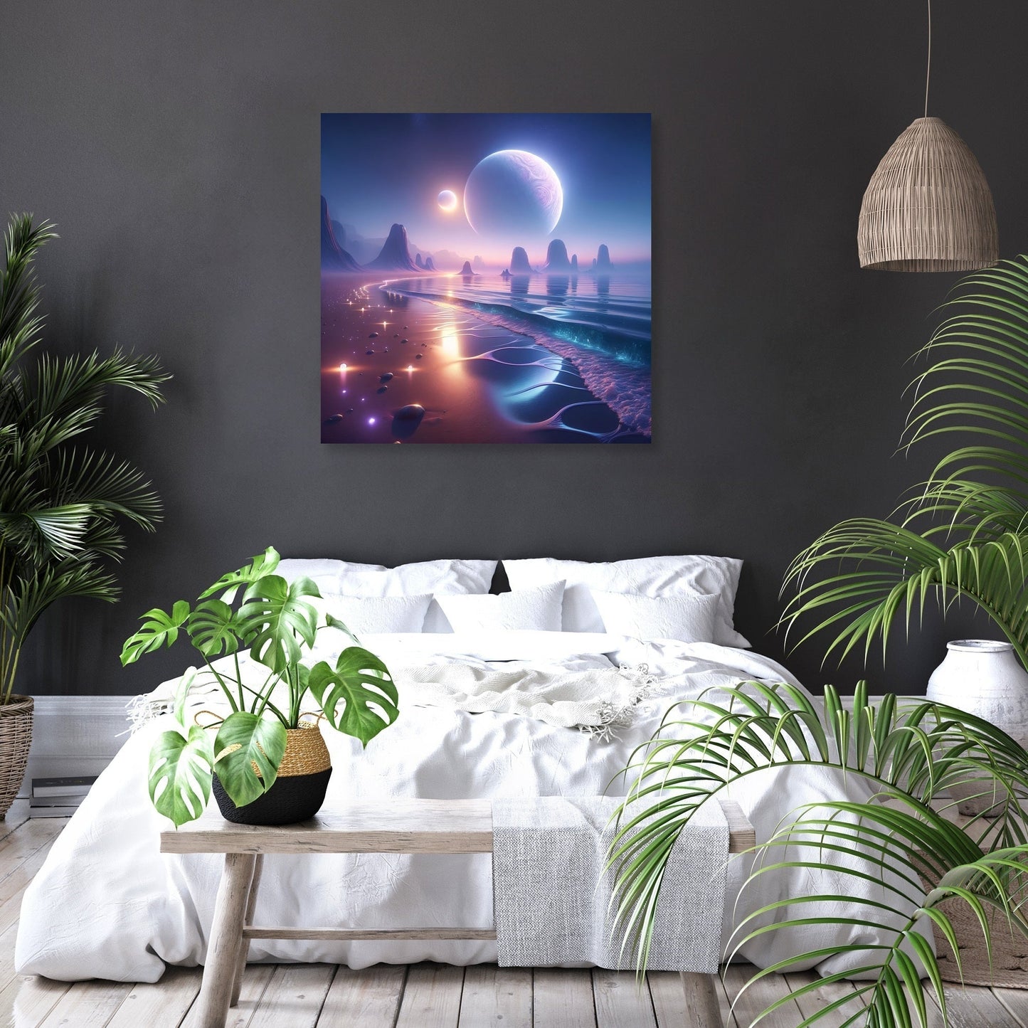 Twin Moon Beach Canvas