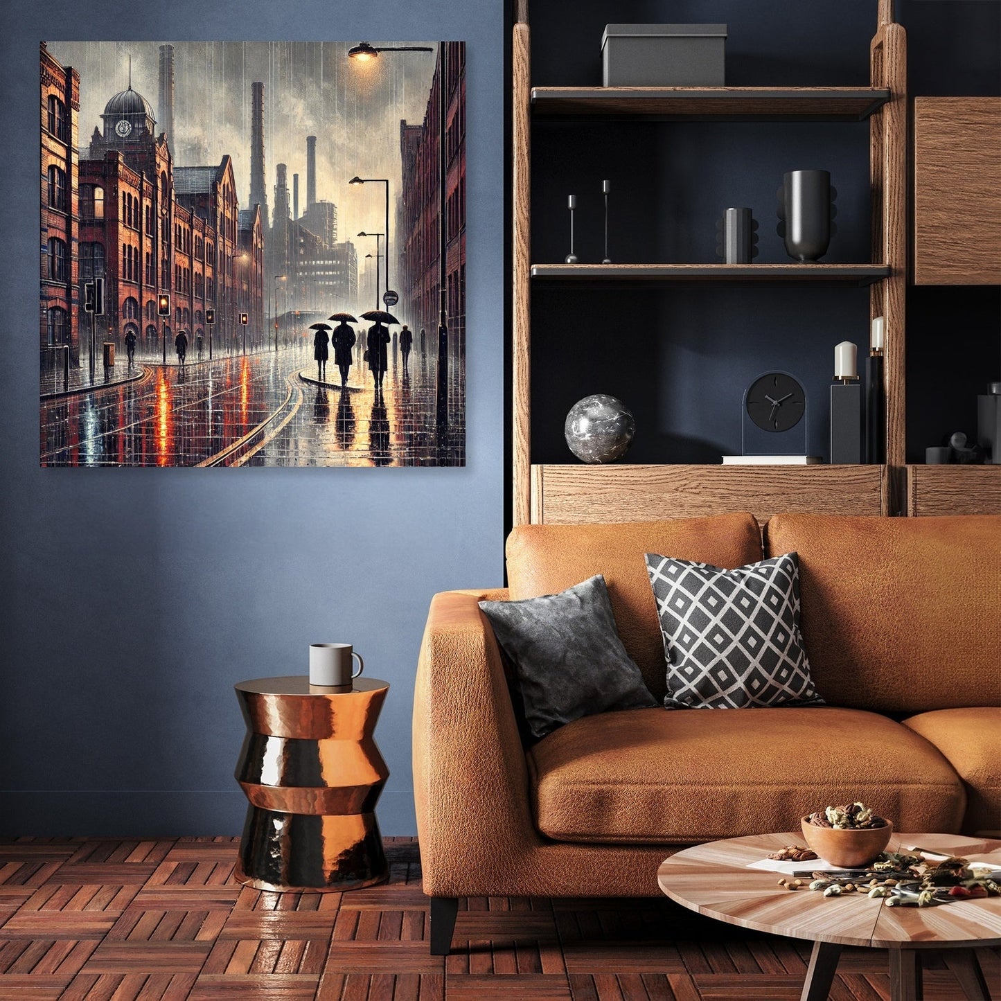 Industrial Rainfall Manchester Canvas