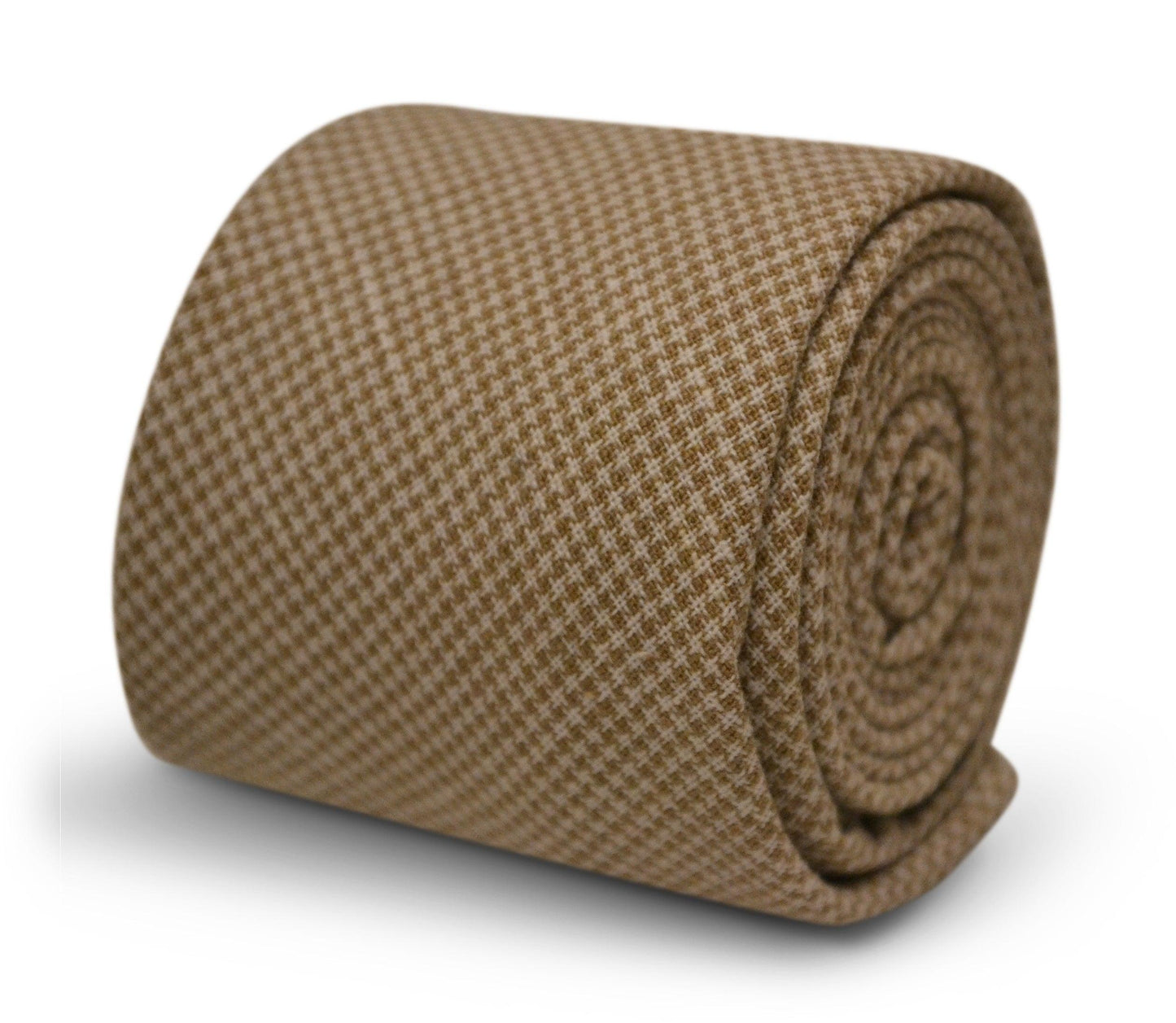 cream and light brown dogtooth design cotton tie