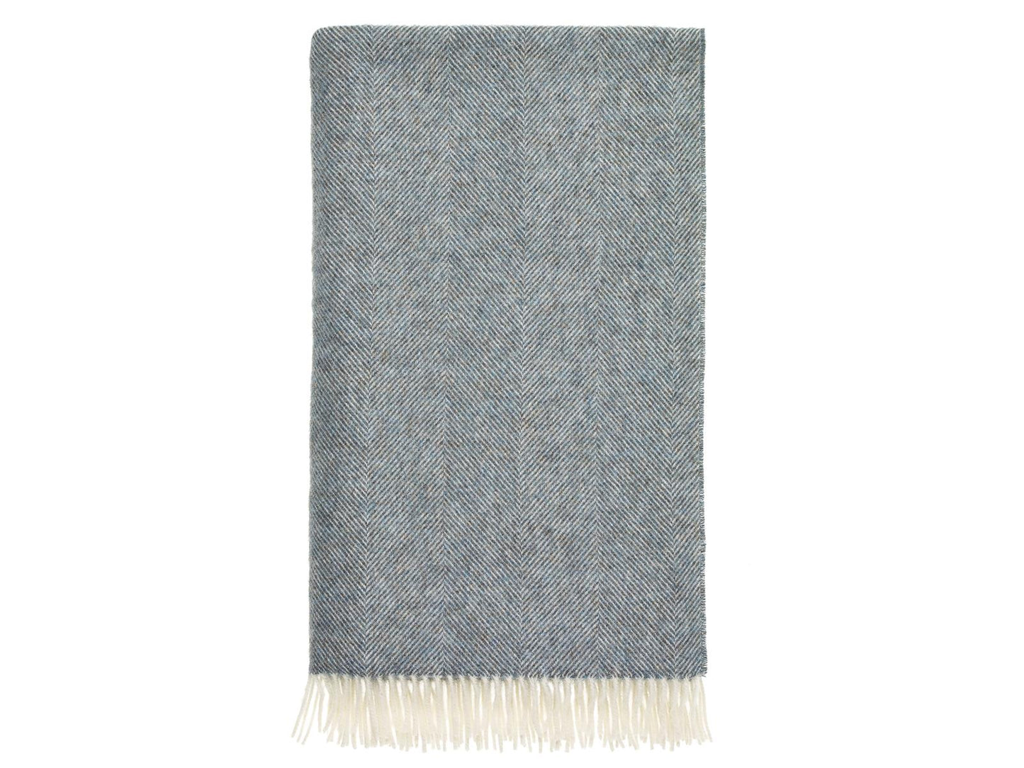 Herringbone Shetland Pure New Wool Throw - Teal