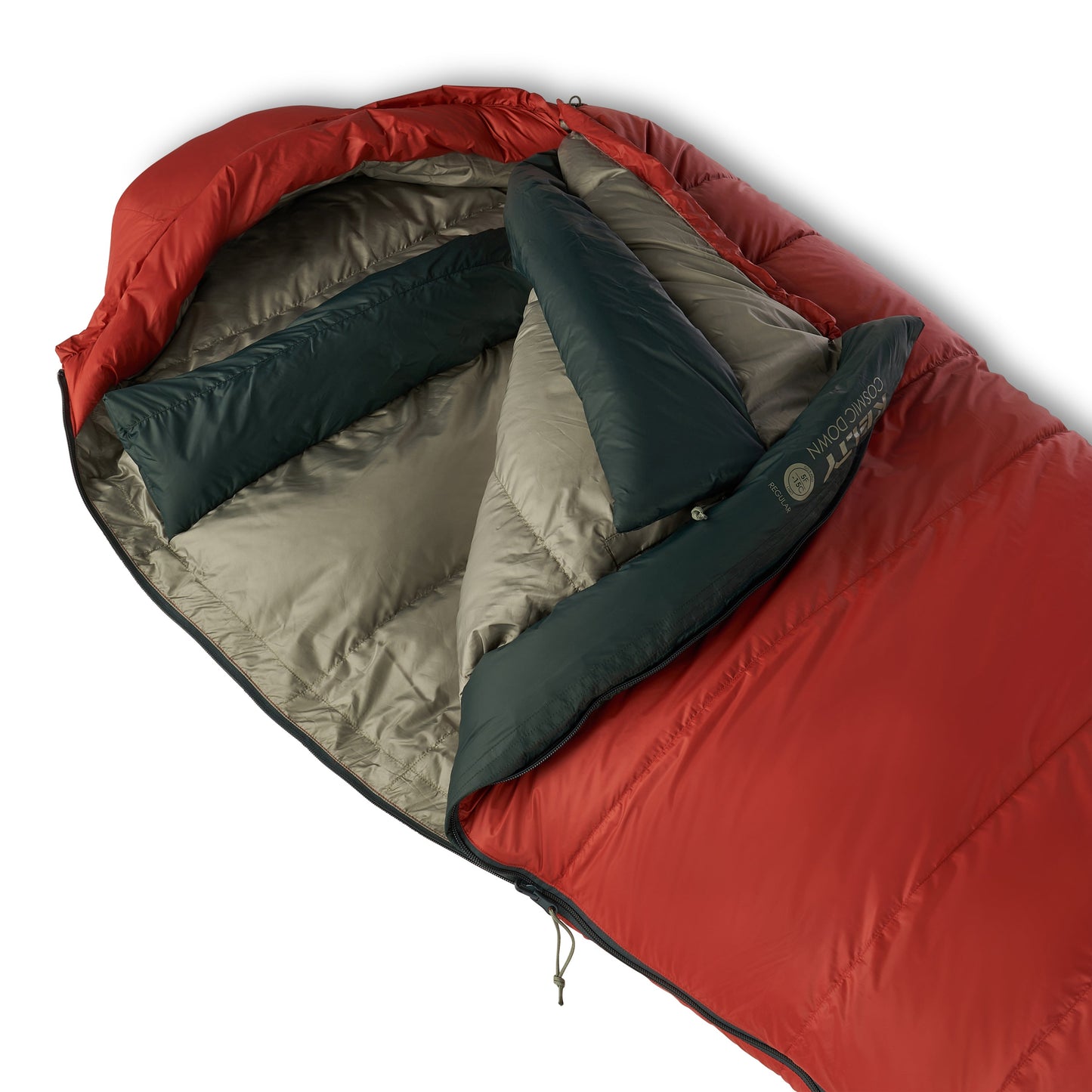 Kelty Cosmic Down 0°F (-18°C) 550-Fill Sleeping Bag - Regular - Tandoori Spice/Green Gables
