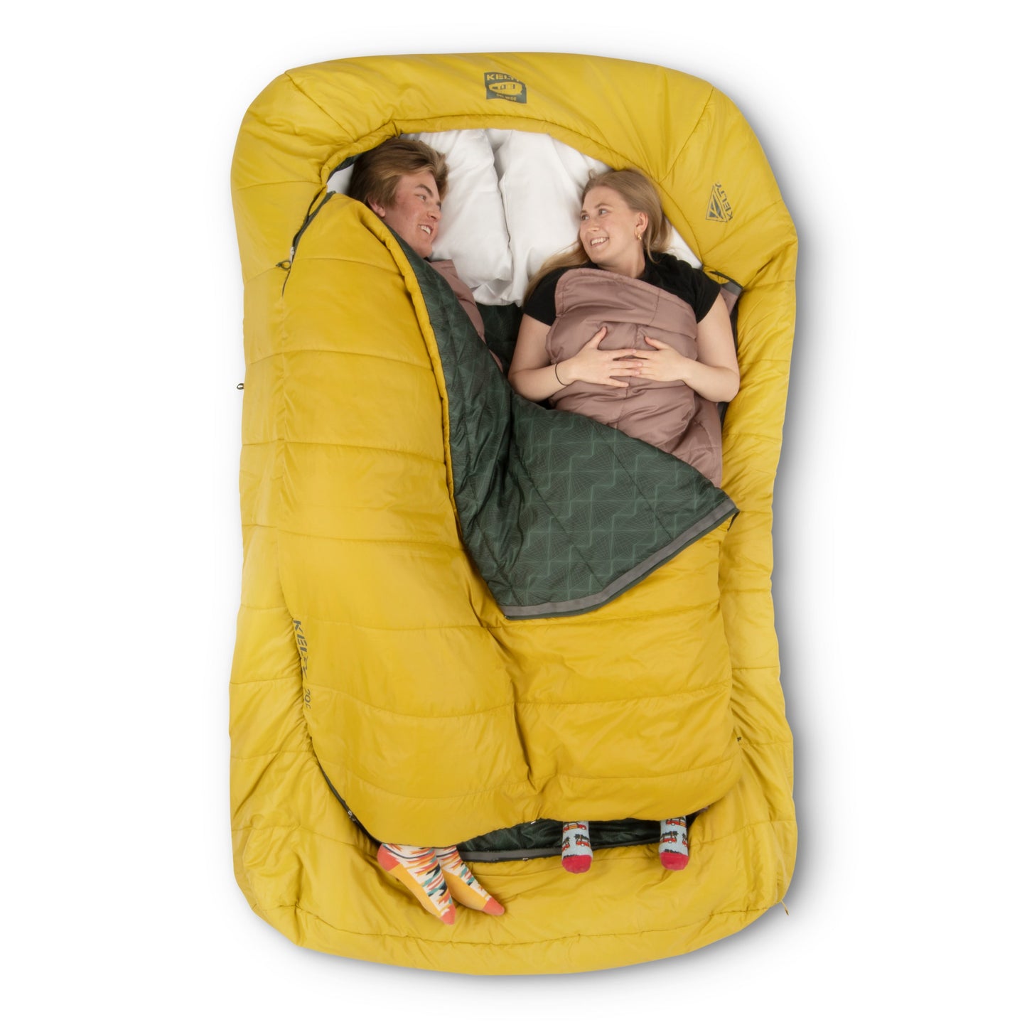 Kelty Tru.Comfort Doublewide 20°F (-7°C) Synthetic 2-Person Sleeping Bag - One Size - Olive Oil/Gamescape