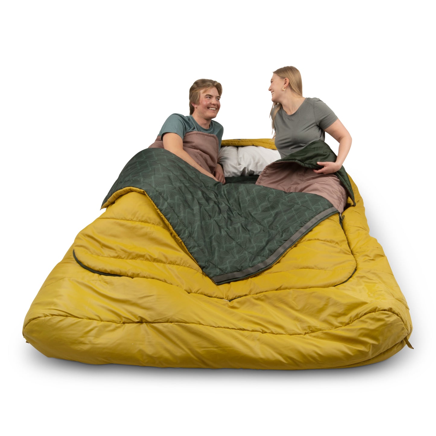 Kelty Tru.Comfort Doublewide 20°F (-7°C) Synthetic 2-Person Sleeping Bag - One Size - Olive Oil/Gamescape
