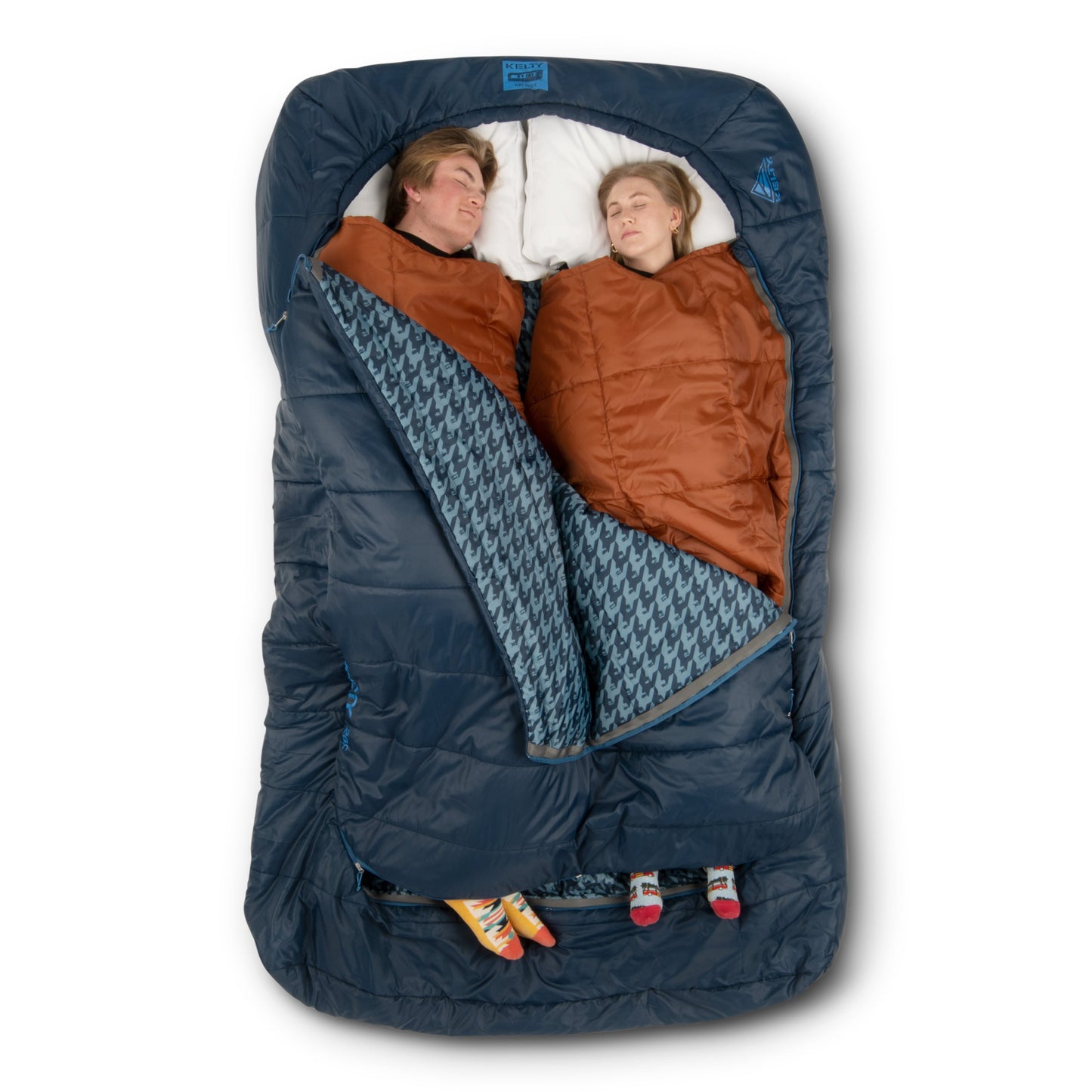 Kelty Tru.Comfort Doublewide 20°F (-7°C) Synthetic 2-Person Sleeping Bag - One Size - Pageant Blue/Hiker