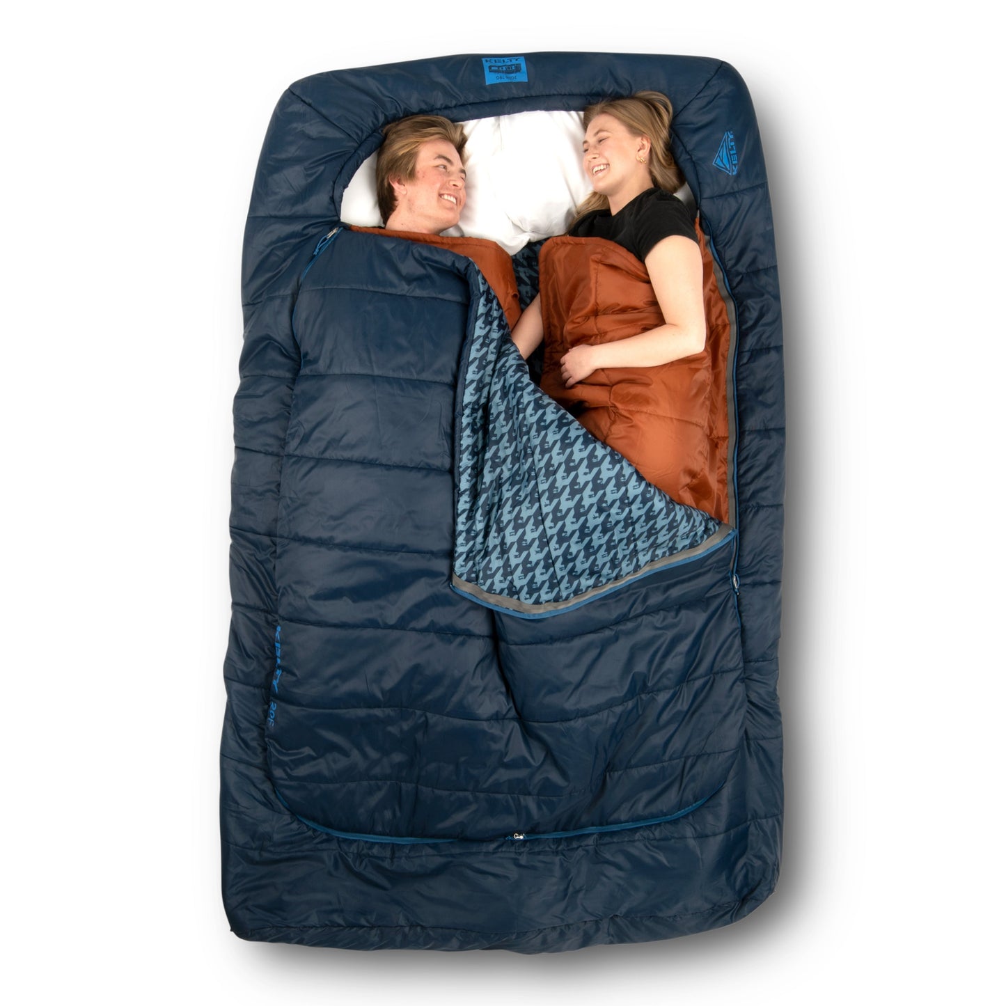 Kelty Tru.Comfort Doublewide 20°F (-7°C) Synthetic 2-Person Sleeping Bag - One Size - Pageant Blue/Hiker