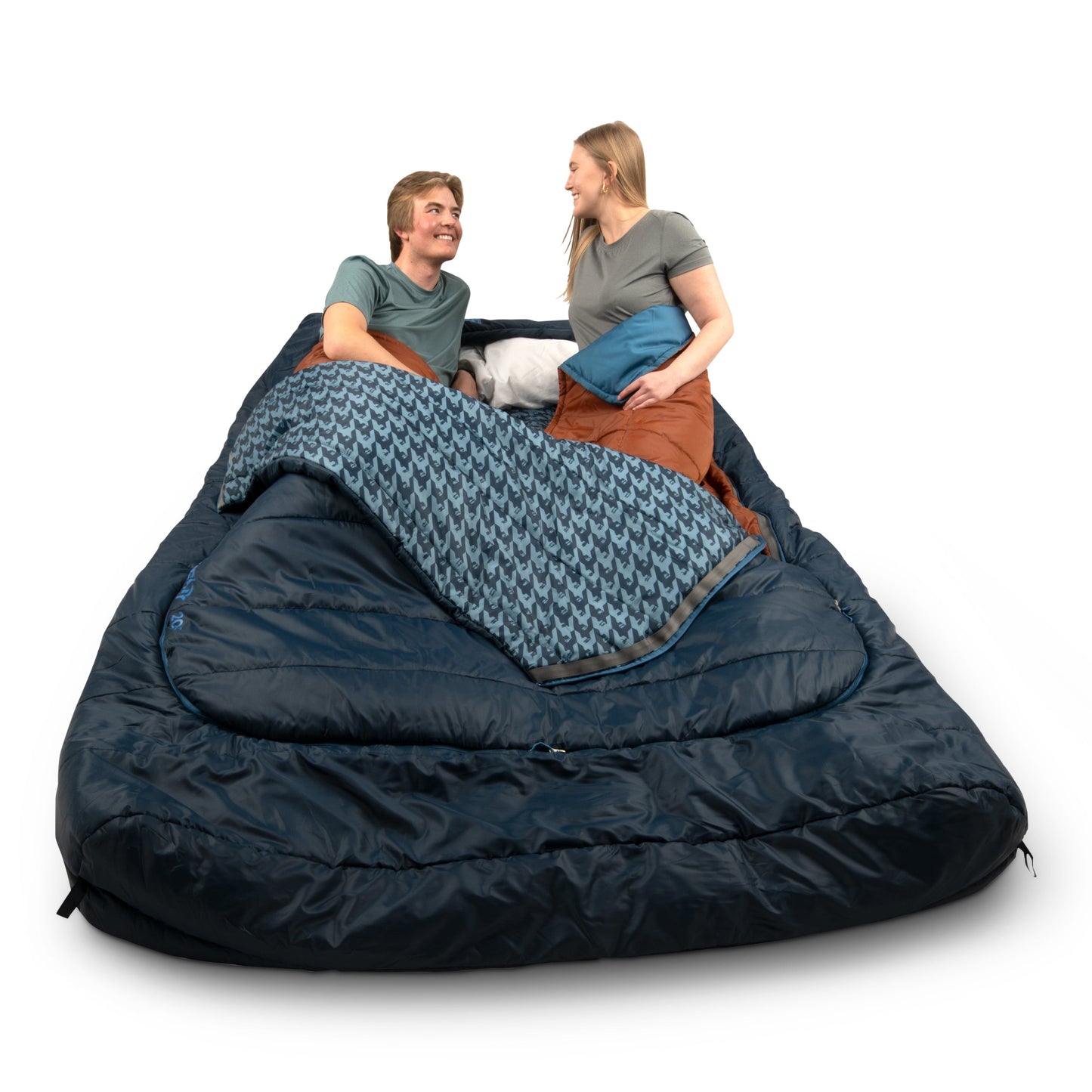 Kelty Tru.Comfort Doublewide 20°F (-7°C) Synthetic 2-Person Sleeping Bag - One Size - Pageant Blue/Hiker