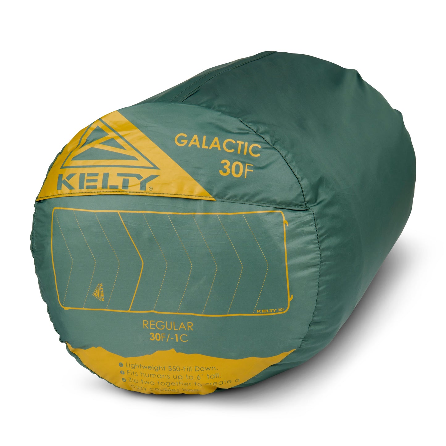 Kelty Galactic 30°F (-1°C) 550-Fill Down Sleeping Bag - One Size - Duck Green/Olive Oil