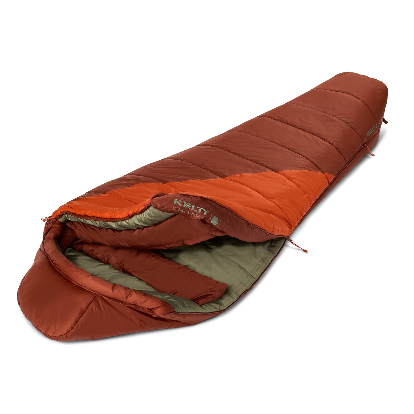 Kelty Cosmic Synthetic 0°F (-18°C) Sleeping Bag - Long - Cherry Mahogany/Cinnamon Stick