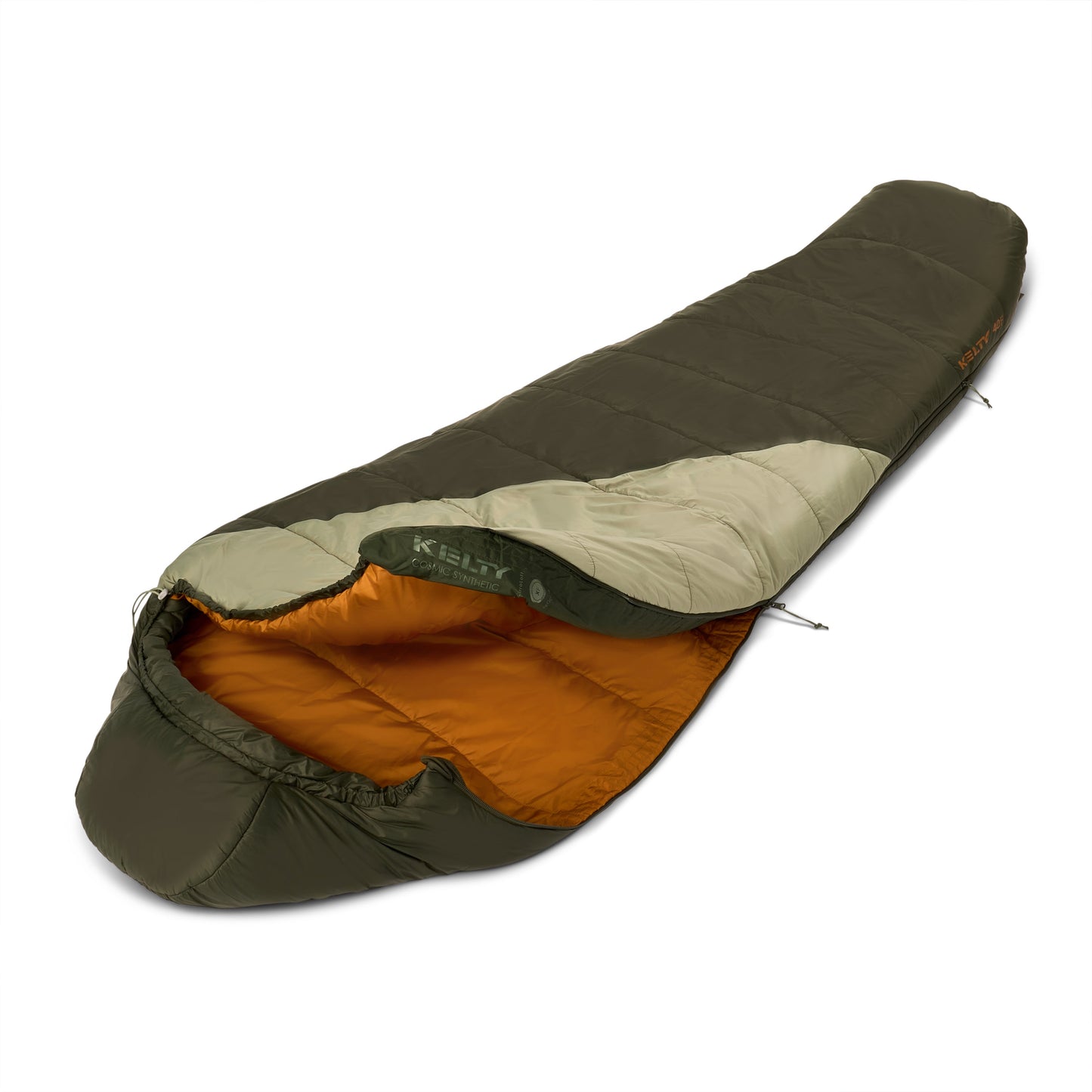Kelty Cosmic Synthetic 40°F (4°C) Sleeping Bag - Long - Duffel Bag/Sea Spray
