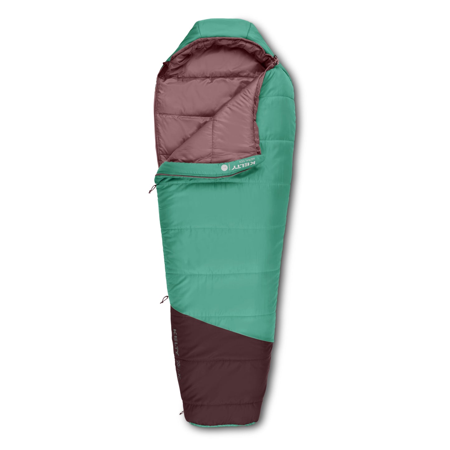 Kelty Kids' Mistral 20°F (-7°C) Synthetic Sleeping Bag - One Size - Malachite/Huckleberry/Antler