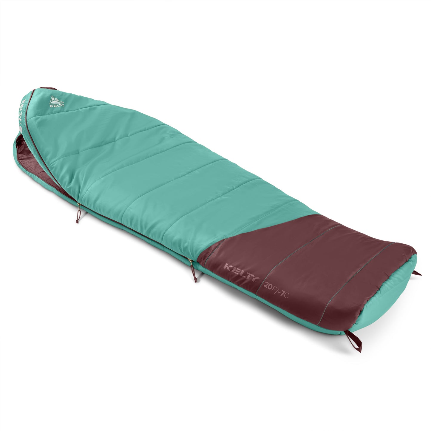 Kelty Kids' Mistral 20°F (-7°C) Synthetic Sleeping Bag - One Size - Malachite/Huckleberry/Antler