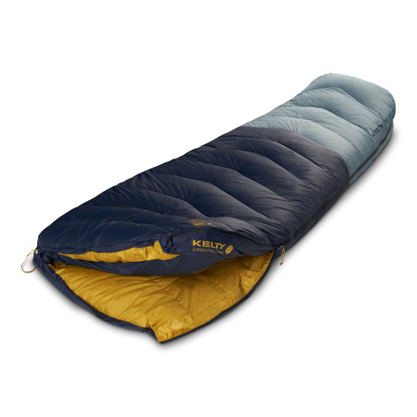 Kelty Supernova 20°F (-7°C) 550-Fill Down Sleeping Bag - Long, Right-Hand Zip - Pageant Blue/Windward Blue/Olive Oil