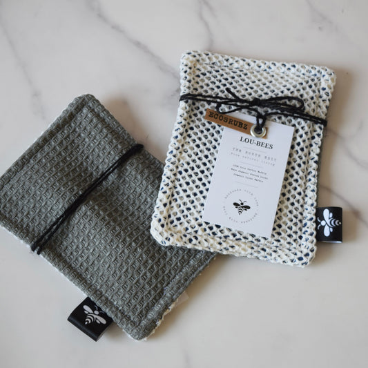 EcoScrubz Kitchen Sponge | Organic Linen Waffle & Cotton Mesh | William Morris Print