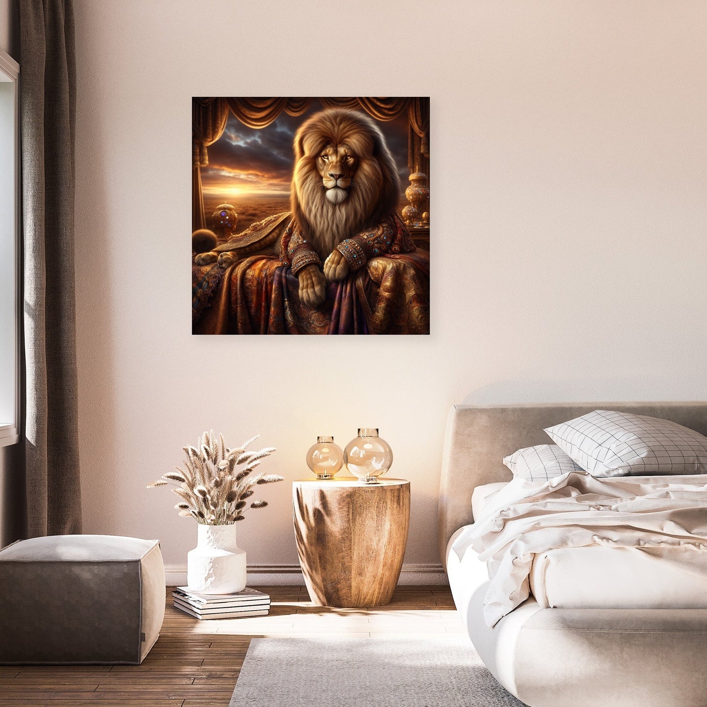 Regal Lion Majesty Sunset Canvas