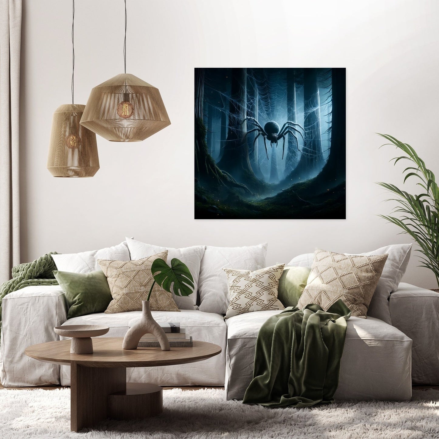 Moonlit Web of the Forest Canvas