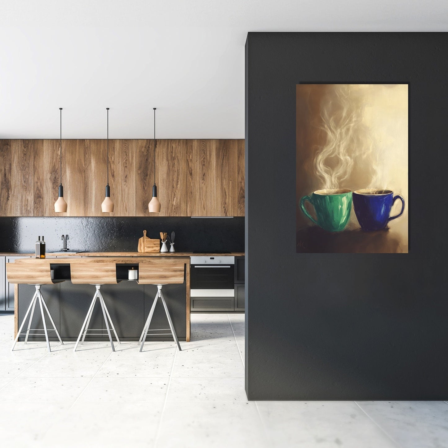Steaming Cups Canvas