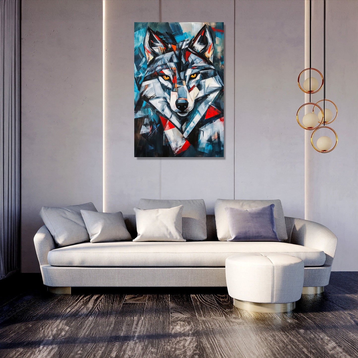 Geometric Wolf Canvas