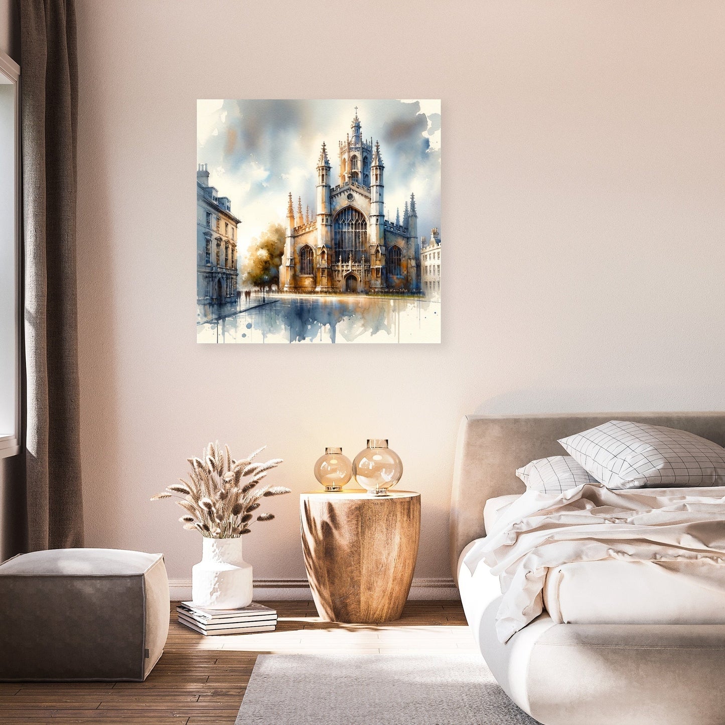 Cambridge St Mary's Watercolor Whisper Canvas