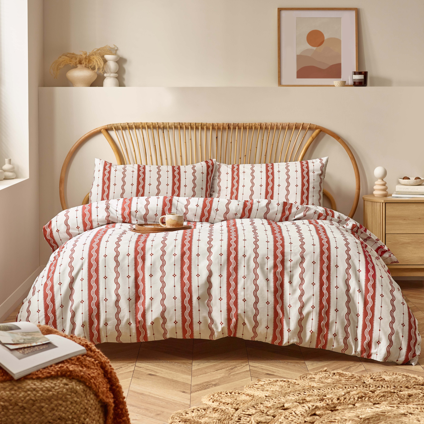 Etta Organic Cotton Fitted Sheet – Rust