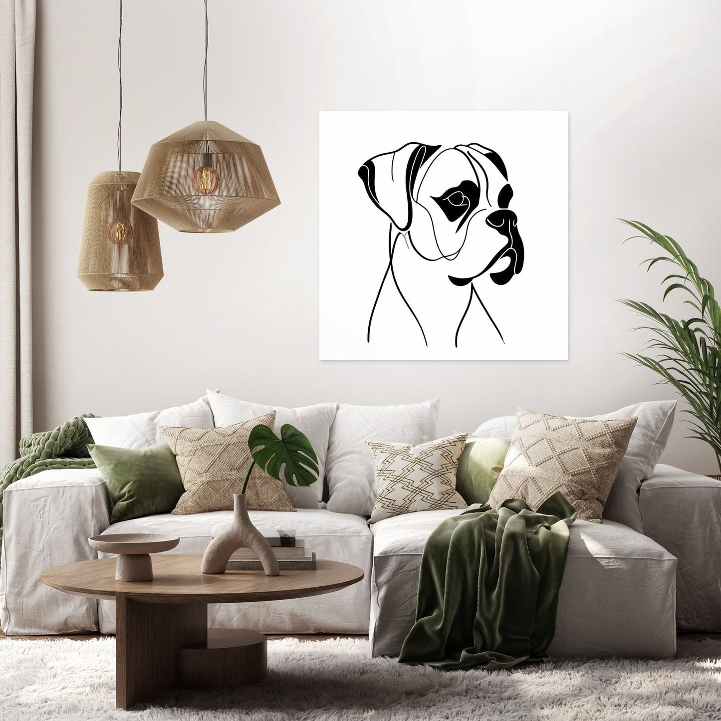Modern Minimal Boxer Simplified Canvas