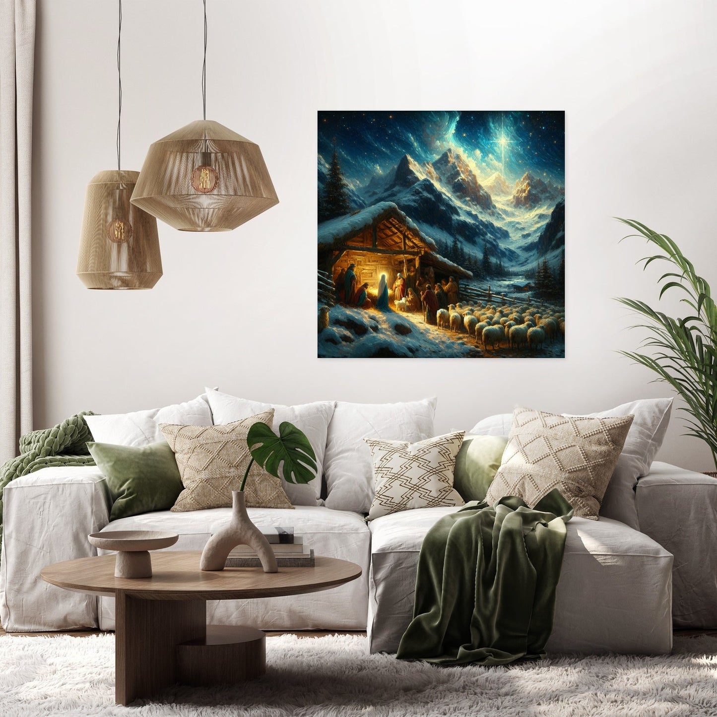 Nativity Serenity Mountain Canvas