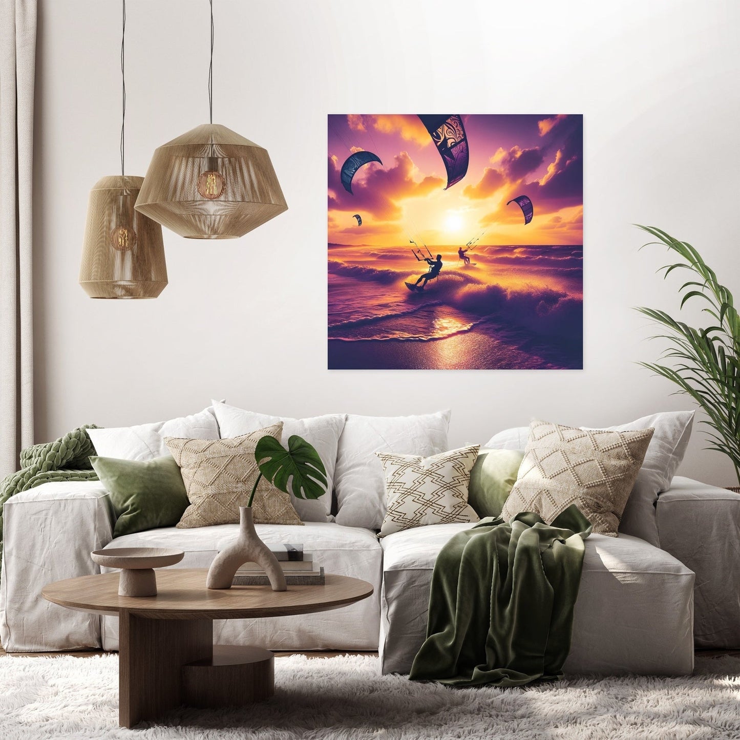 Summer Dusk Kitesurf Canvas
