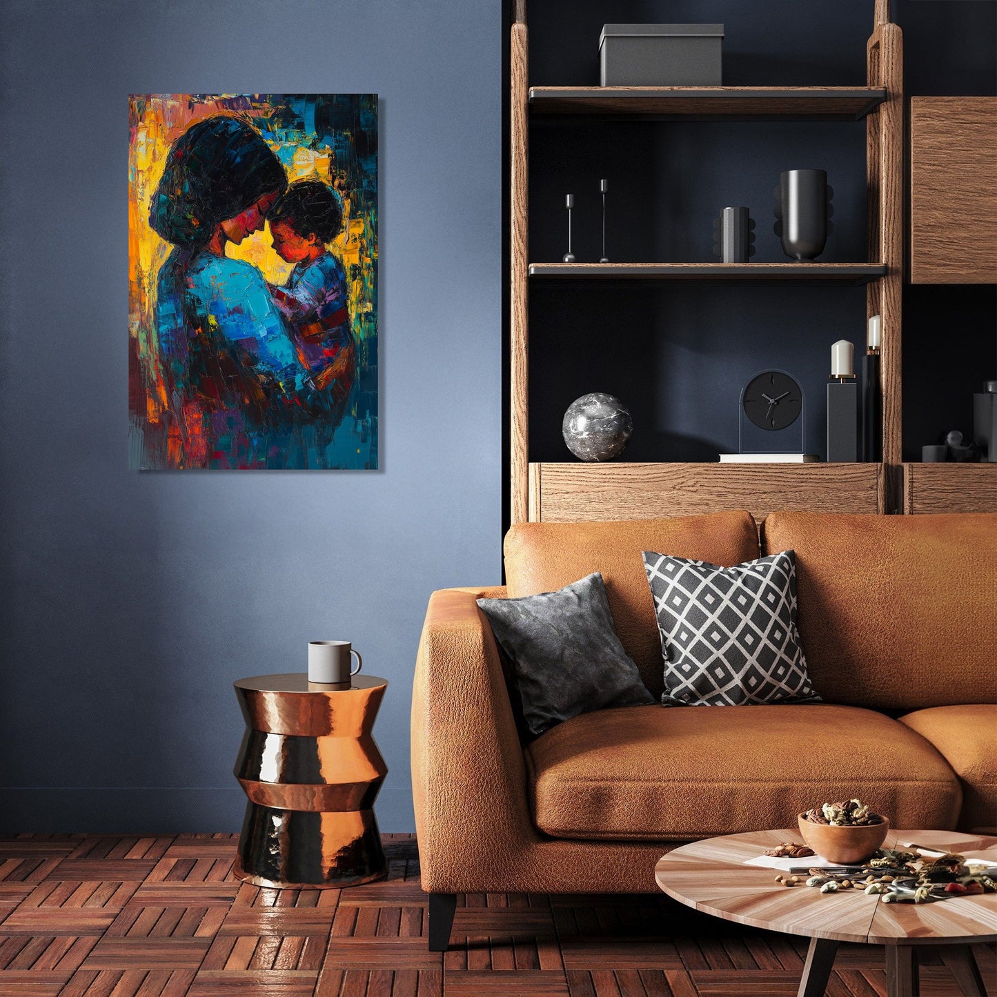 Mother and Child Vibrant Canvas