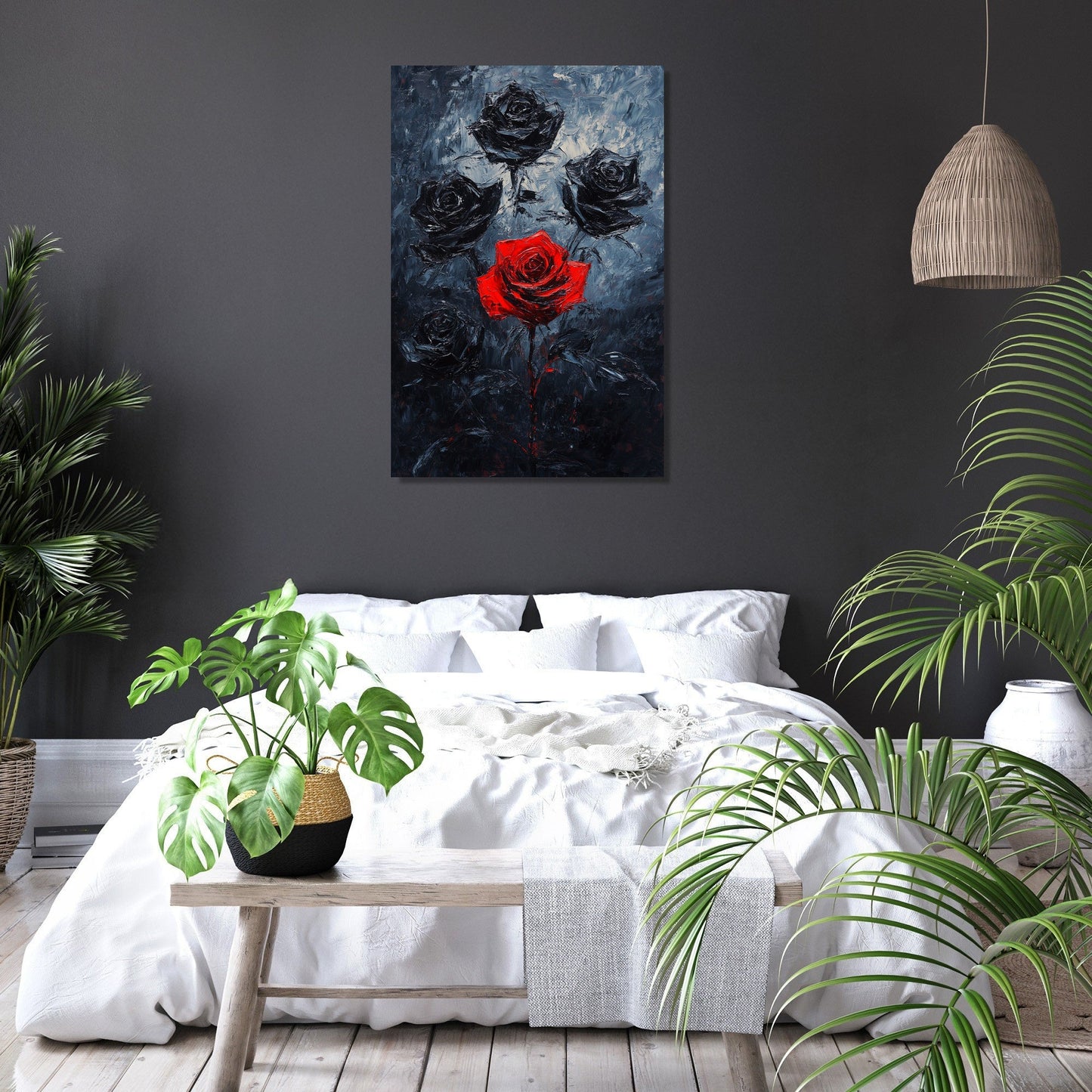 Contrasting Roses Canvas
