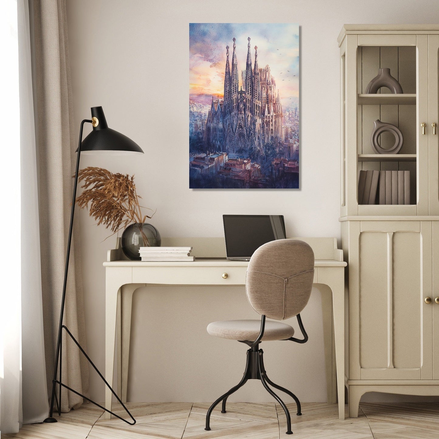 Sunset Serenity at Sagrada Familia Canvas