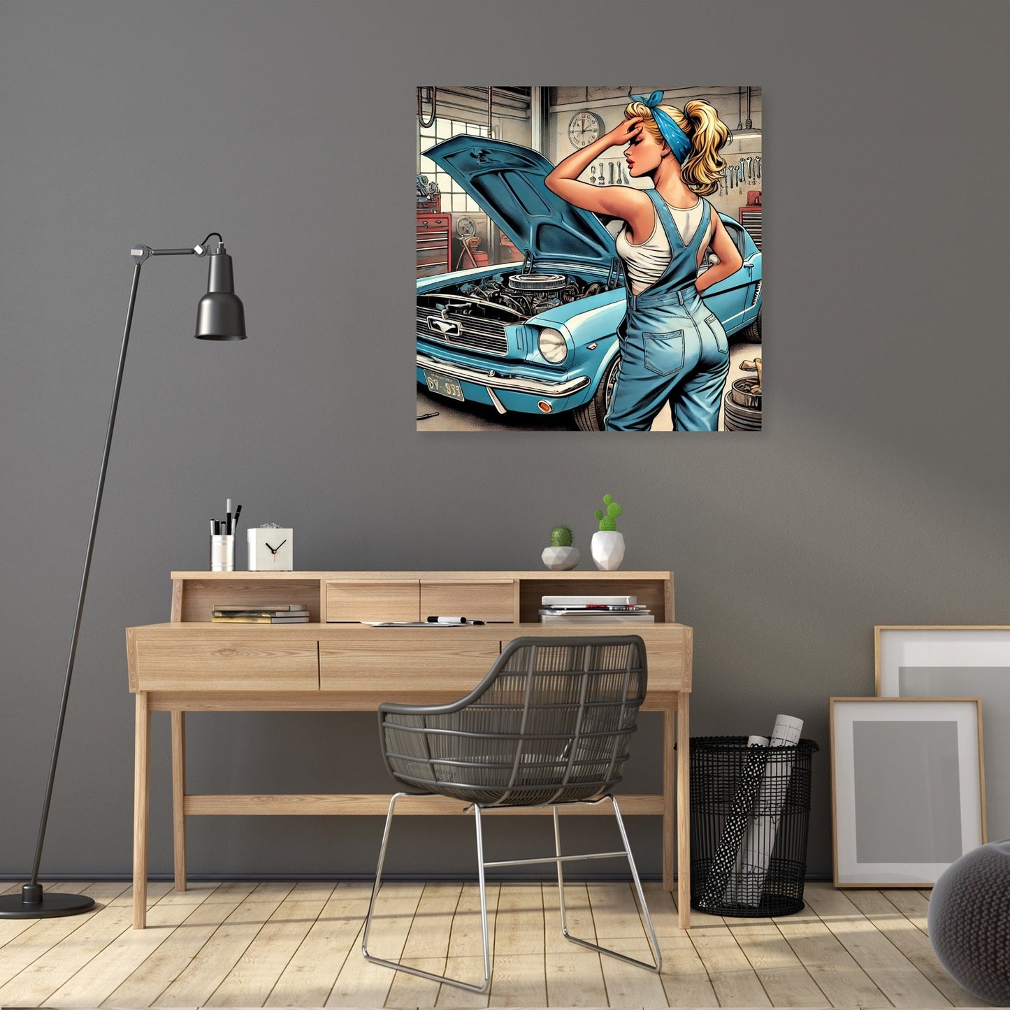 Retro Mustang Repair Canvas