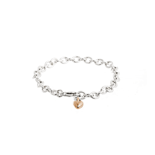 Mini Lifetime Rose Gold Heart Charm Bracelet