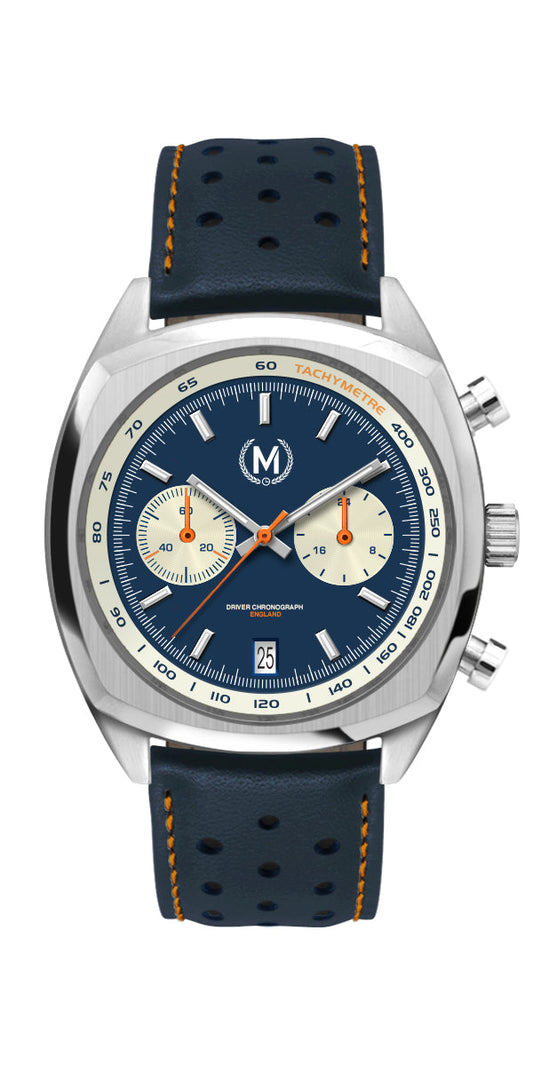 Driver Chronograph MKII Quartz, Blue Reverse Panda (PRE-ORDER NOW)