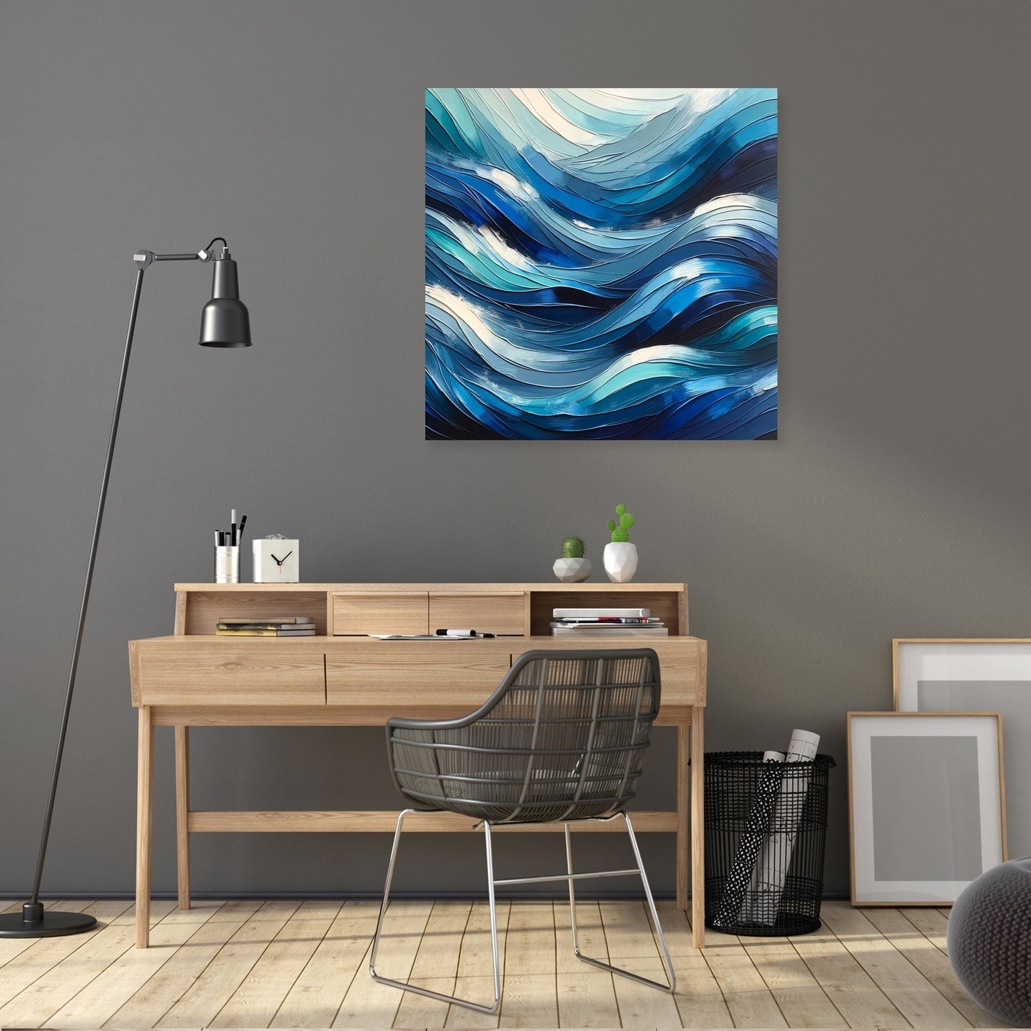 Oceanic Rhythms Abstract Canvas