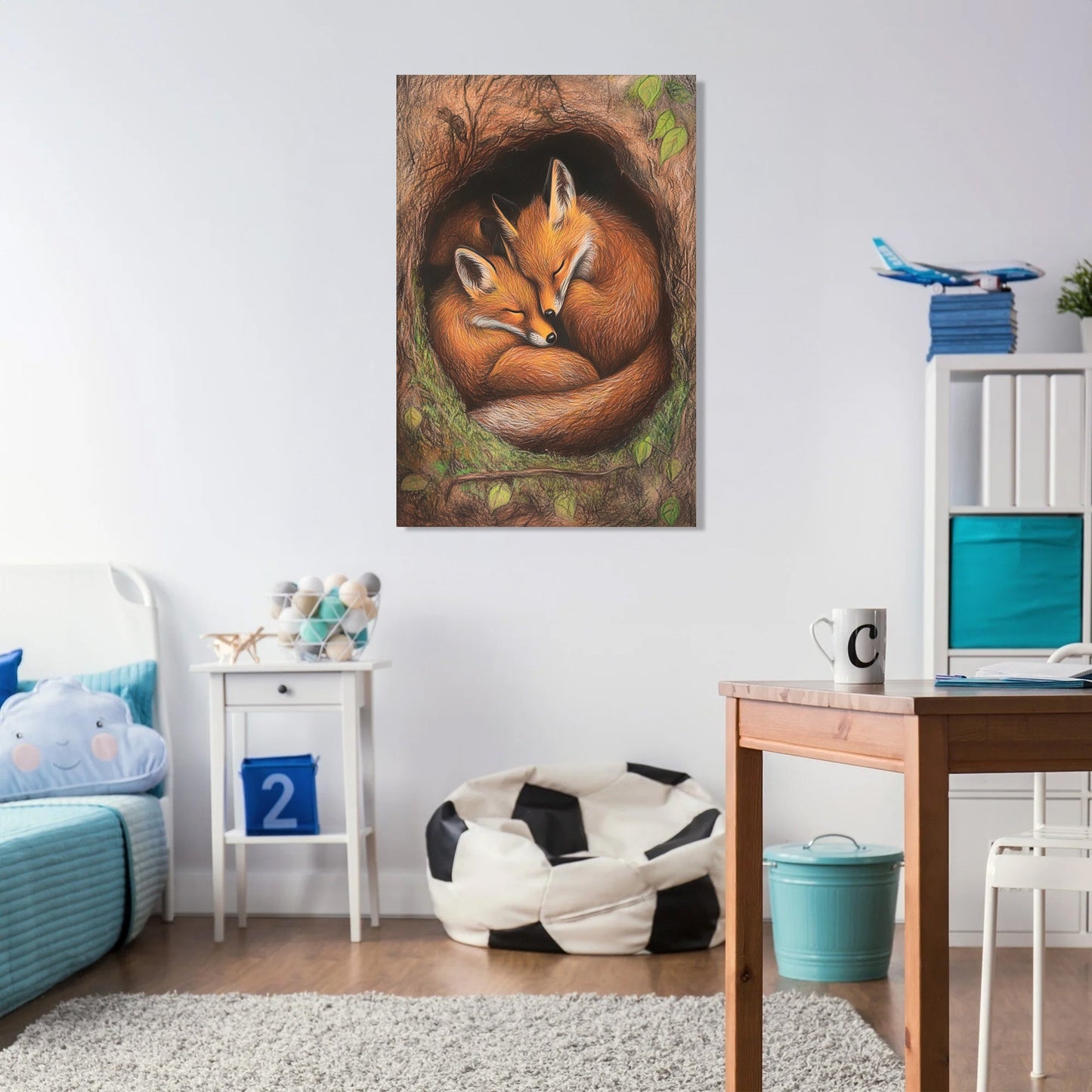 Fox Family Slumber Canvas