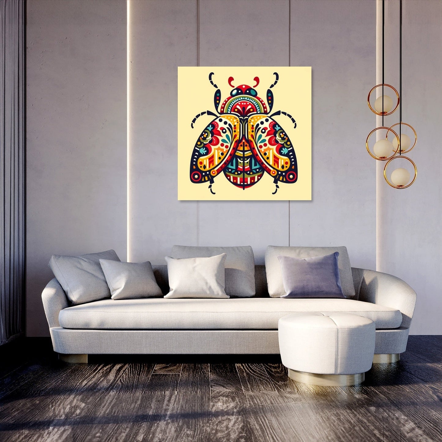 Folk Art Beetle Canvas