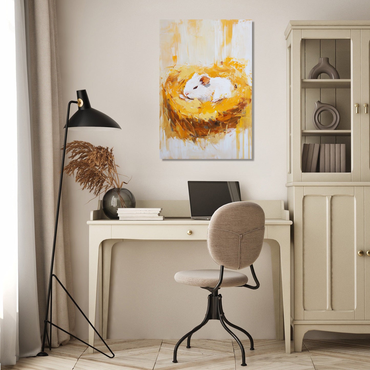 Contented Guinea Pig Canvas