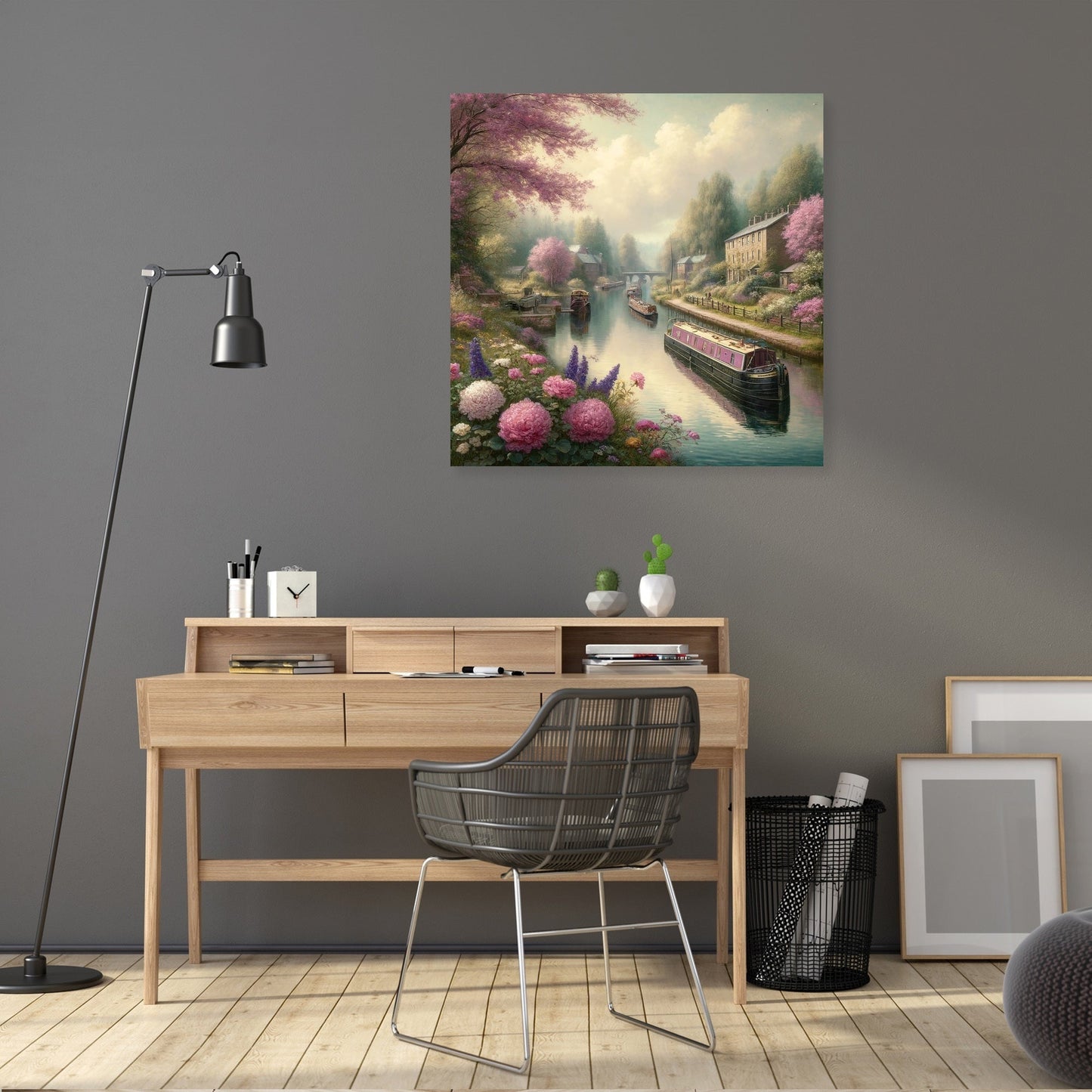Springtime Canal Charm Canvas