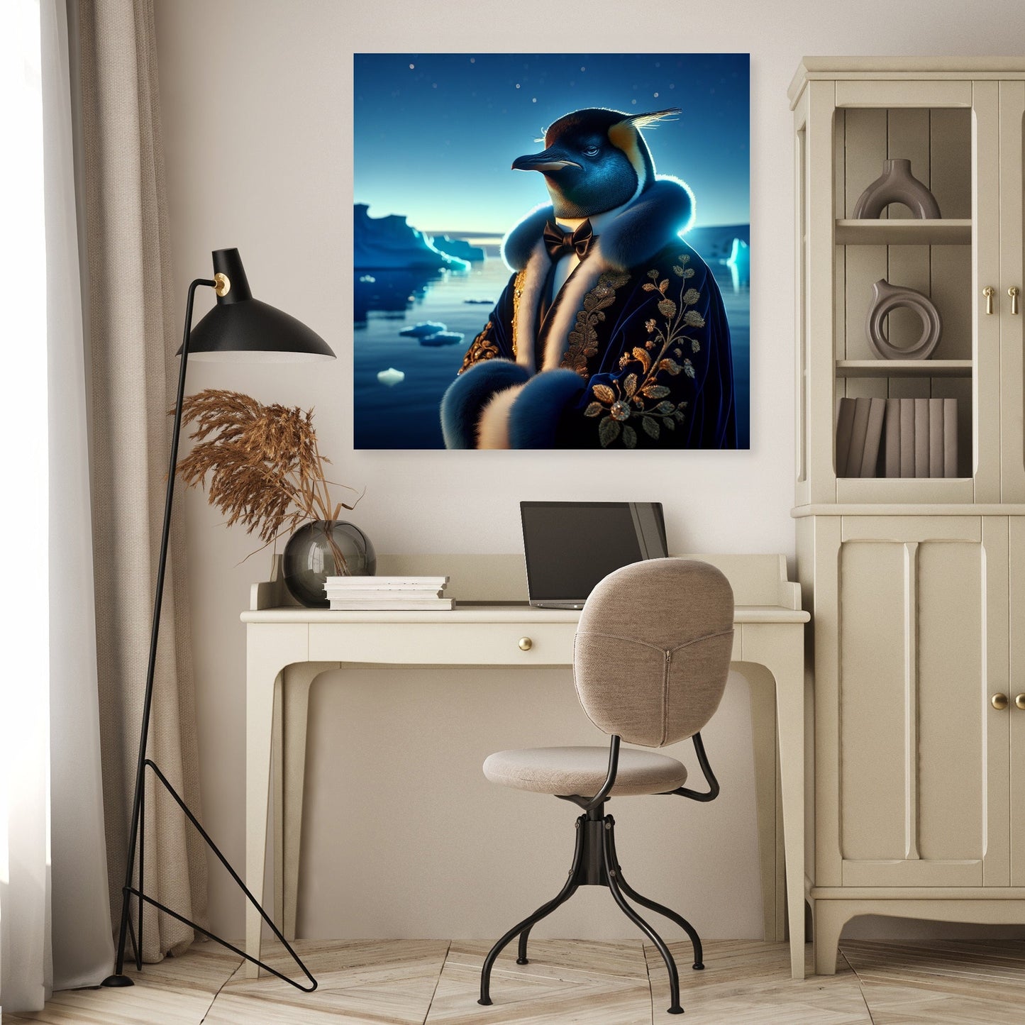 Regal Penguin Twilight Majesty Canvas