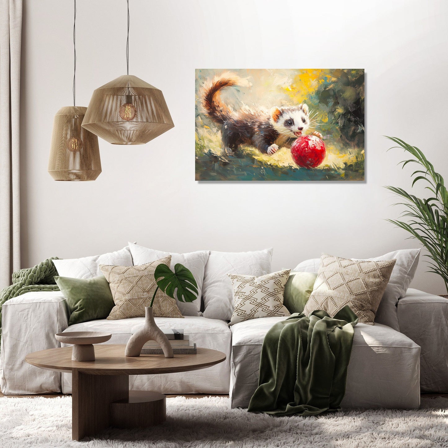 Ferret Frolic Canvas