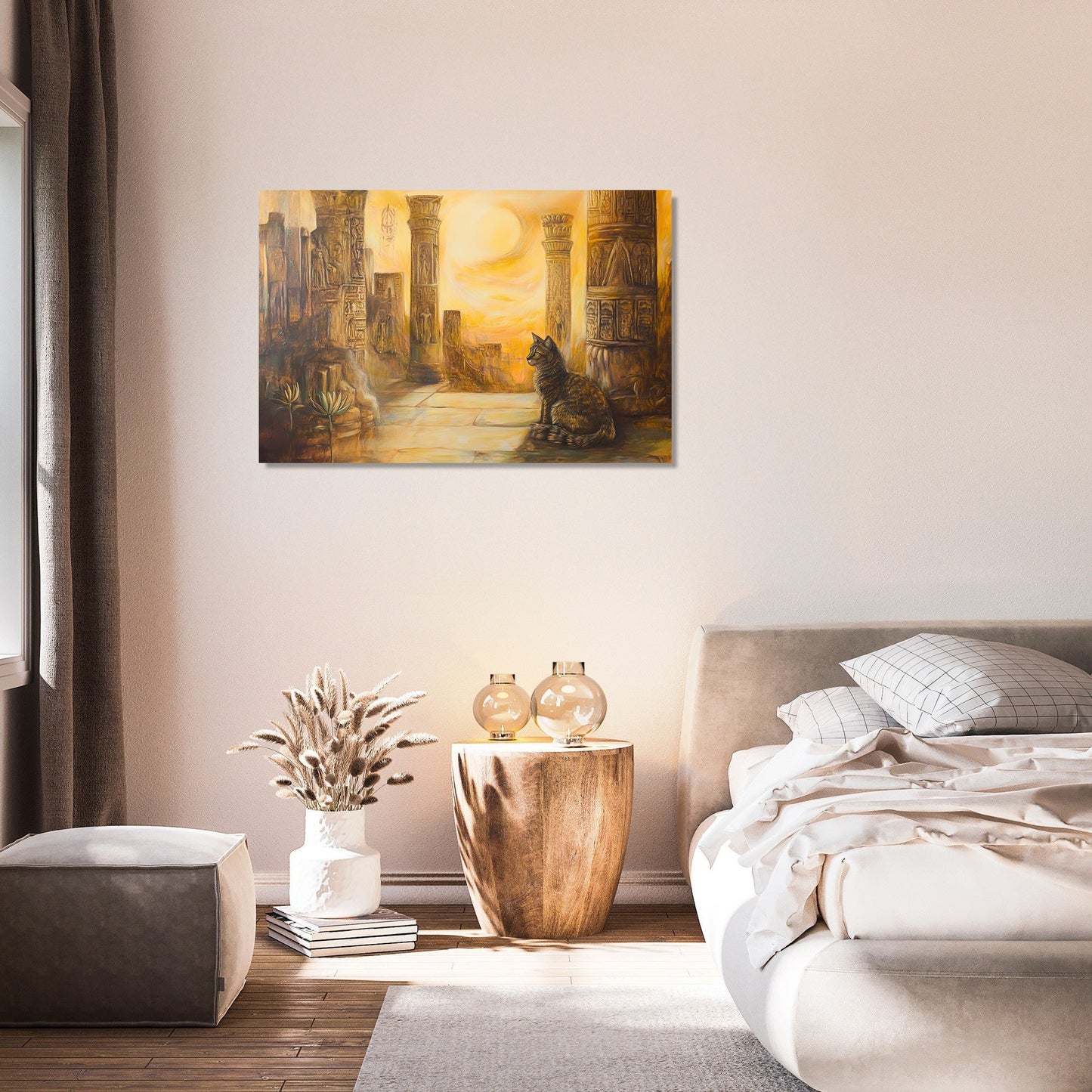 Majestic Feline Temple Canvas