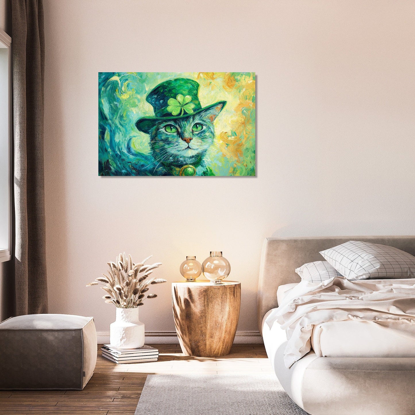 Lucky Leprechaun Cat Canvas